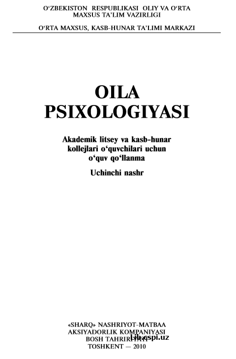OILA PSIXOLOGIYASI