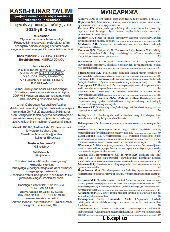 INGLIZ TILINI O`QITISHDA QO`SHIQ MATERIALLARIDAN FOYDALANISHNING NAZARIY ASOSLARI
