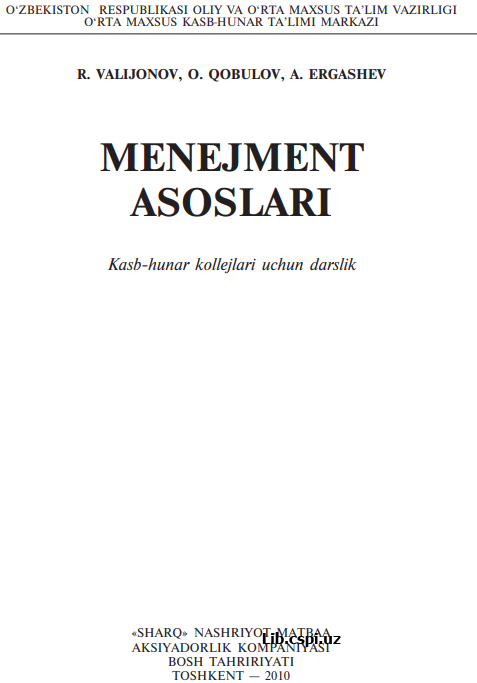 MENEJMENT ASOSLARI