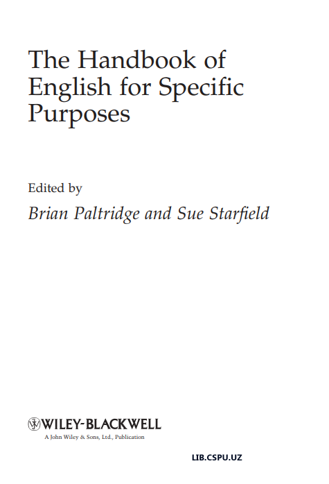 The Handbook of  English for Specifi c  Purposes